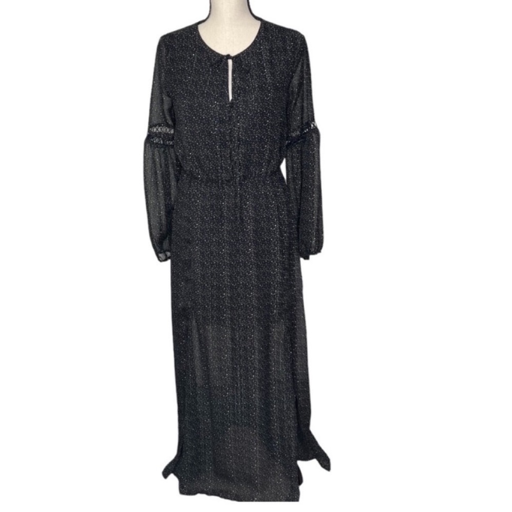 Romeo & Juliet Couture Black Sheer Maxi Dress Size Medium
